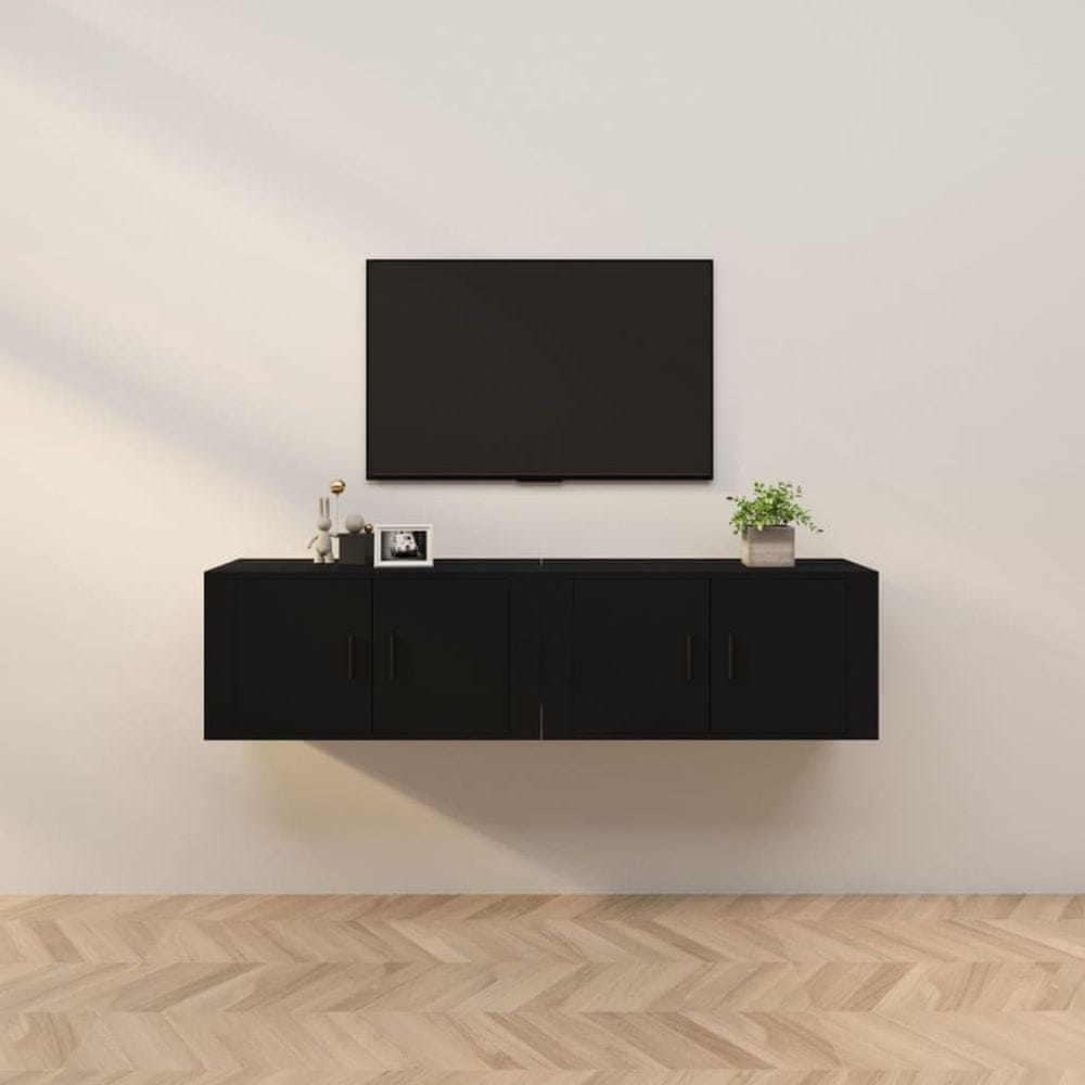 Vidaxl Nástenné TV skrinky 2 ks čierne 80x34,5x40 cm